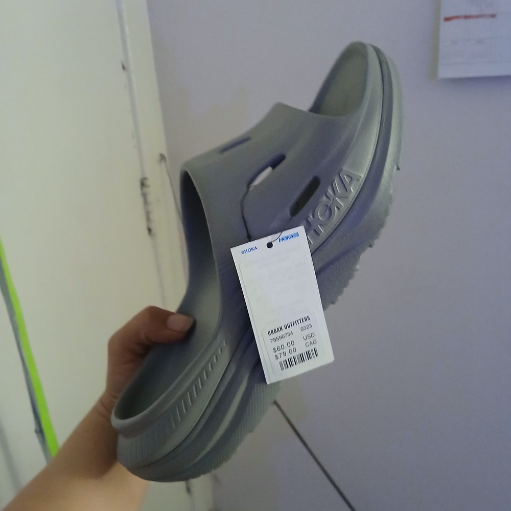 HOKA Gray Slide Sandals
